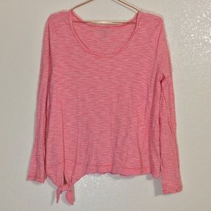 GAP EUC Pink & White Striped Long Sleeve Top Size Large